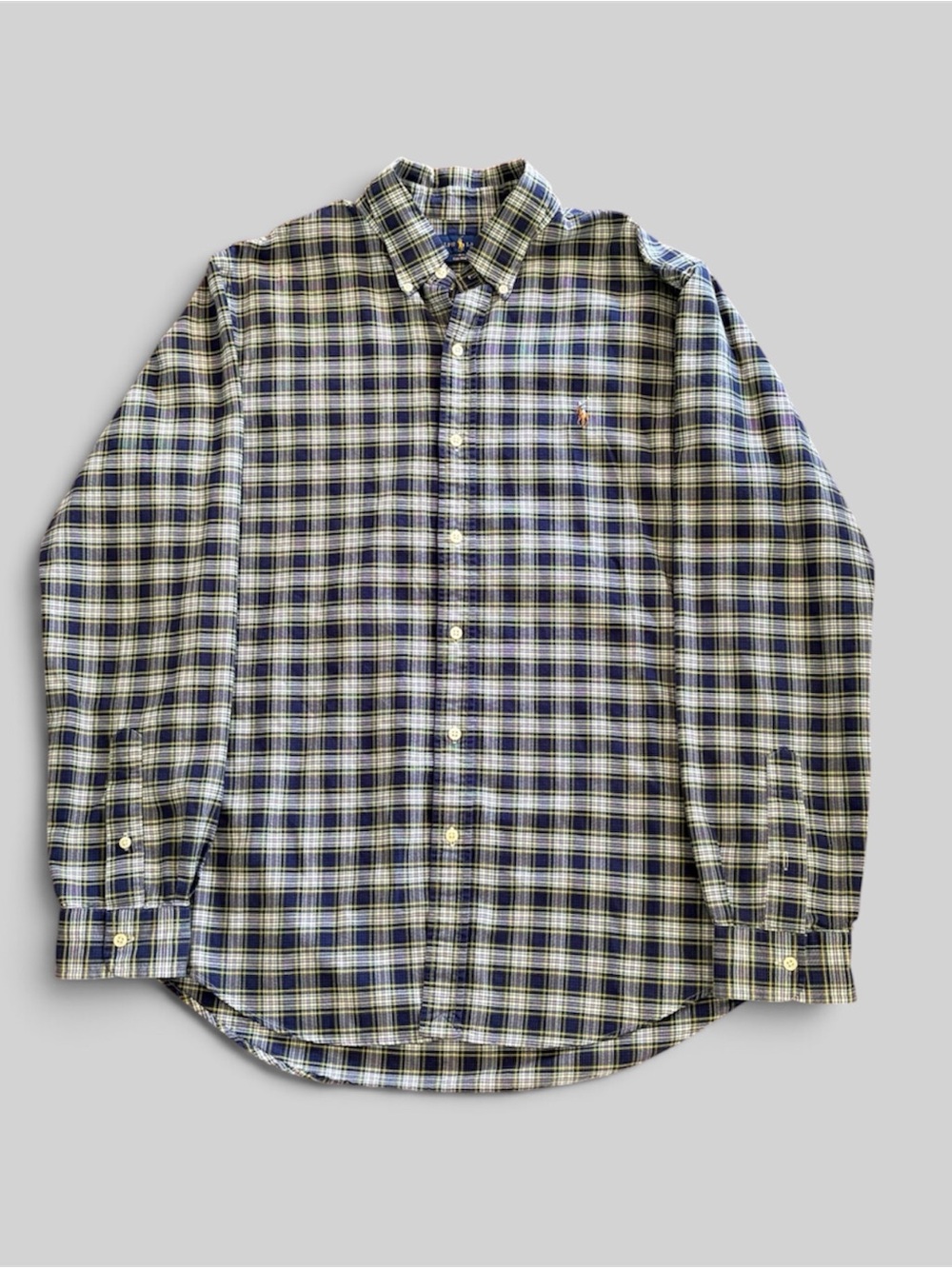 Polo by Ralph Lauren Navy, White & Green Plaid Button-Down Shirt
